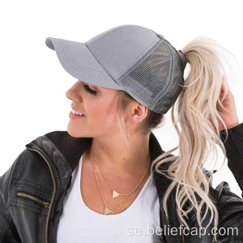 Mesh Sports Baseball Trucker Cross Custom Ponytail Hat